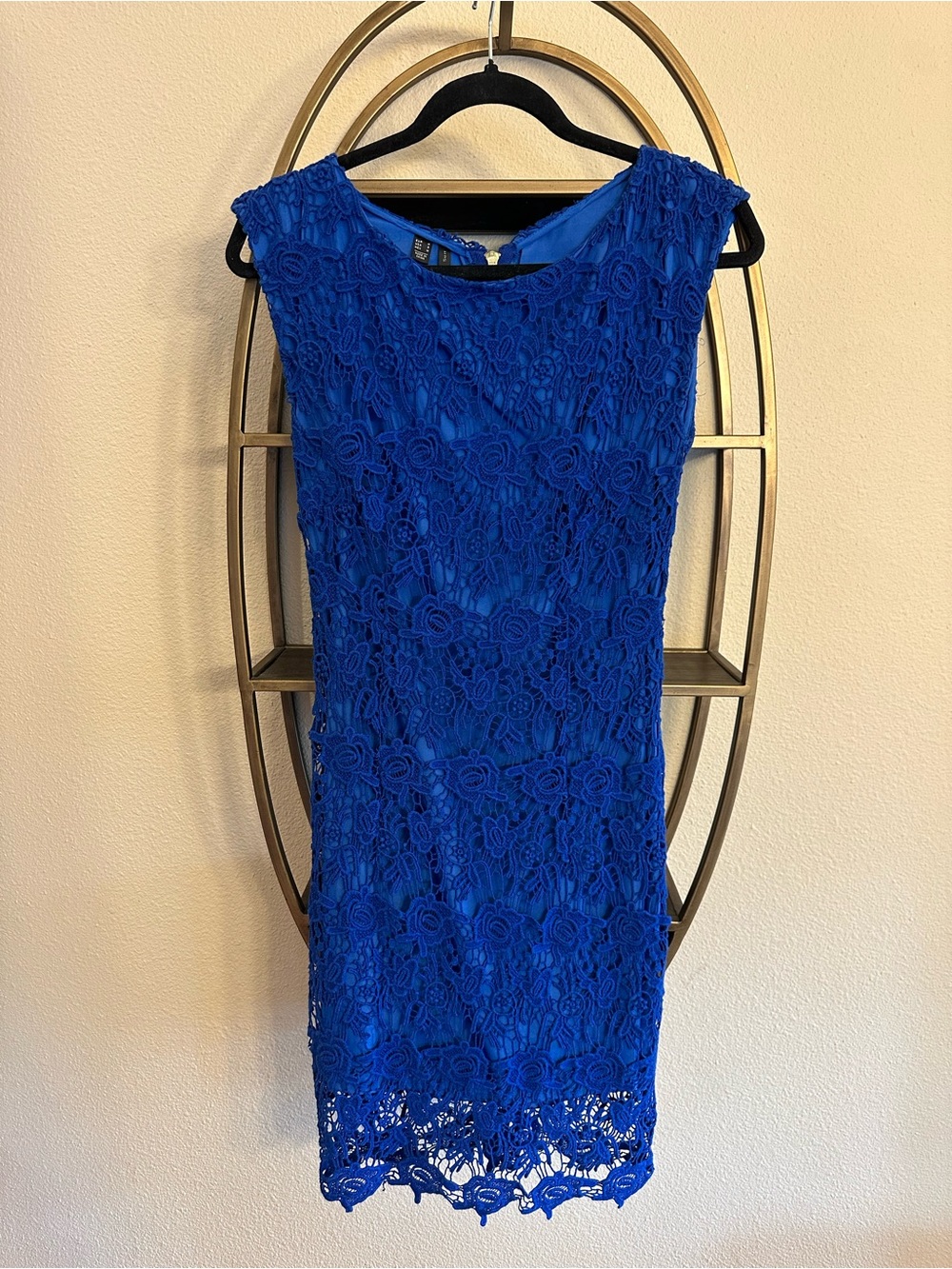 Mango Royal Blue Lace Midi Dress